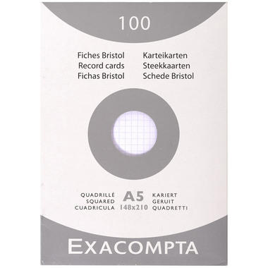 EXACOMPTA Schede A5 quadrettato 5mm 13208E bianco 100 pezzi