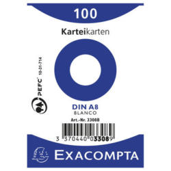 EXACOMPTA Cartes-fiches A8 blanco 3308B blanc 100 pièces