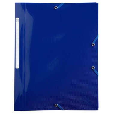 EXACOMPTA Dossier à élastiques A4 55112E bleu marine PP, 3 volets