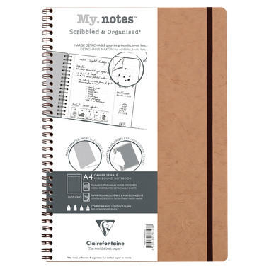 CLAIREFONTAINE AGE BAG MY.NOTES A4 78343C Carnet spirales dot brun 60f