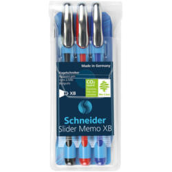 SCHNEIDER Kugelschreiber Slider Memo XB 150293 assortiert, Etui 3 Stück