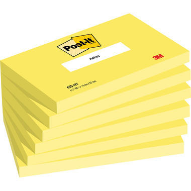 POST-IT Notes 76x127mm 655-NY neongelb 6x100 Blatt