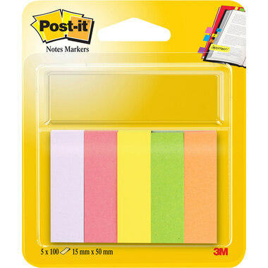 POST-IT Marker 15x50mm 670/5 5-farbig/5x100 Blatt