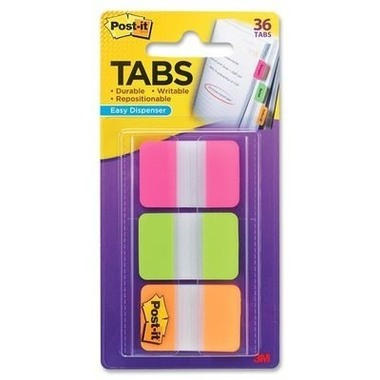 POST-IT Index Strong 25,4x38mm 686-PGOT 3-farbig/3x12 Tabs