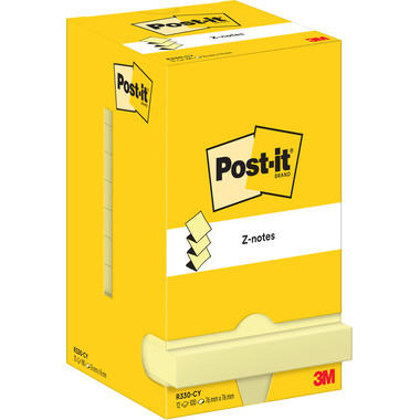 POST-IT Z-Notes 76x76mm R330 CY gelb 12x100 Blatt