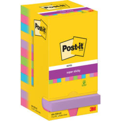 POST-IT Super Sticky Notes 76x76mm 654-12SS-UC 5-farbig 12x90 Blatt