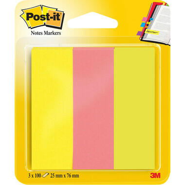 POST-IT Page Marker Neon 76x25mm 671-3 néon 3 couleurs 3x100 bandes