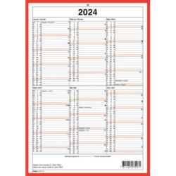 SIMPLEX Wandkalender 2024 4032040.24 A4,rot/weiss