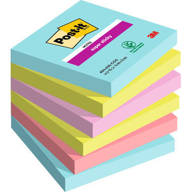 POST-IT Super Sticky Notes 76x76mm 6546SSCOS Cosmic 4 couleurs 6x90 flls.