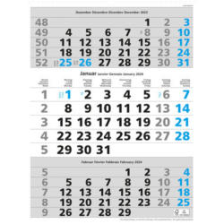 SIMPLEX 3-Monats-Wandkalender 2024 970006.24 310x400mm,blau