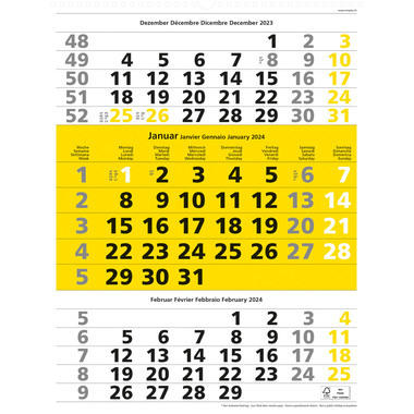 SIMPLEX Calenderio 3 mesi 2024 970008.24 310x400mm,giallo,3M/1S