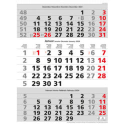 SIMPLEX 3-Monats-Wandkalender 2024 970009.24 310x400mm,rot,3M/1S