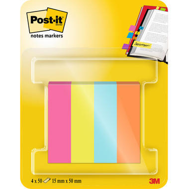 POST-IT Page Marker 15x50mm 670-4-POP 4 couleurs 4x50 bande
