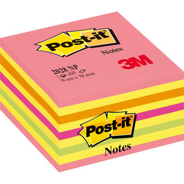 POST-IT Würfel 76x76mm 2028-NP neon/pink/450 Blatt