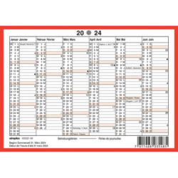 SIMPLEX Calendrier 2024 4032240.24 A6,rouge/blanc