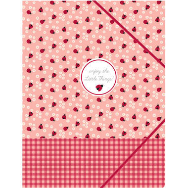 ANCOR Cartella con elastico A4 105124 LADY BUG rosa/rosso