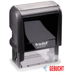 TRODAT Timbro Gebucht 4912GEBUCHT blu/rosso 47x18mm