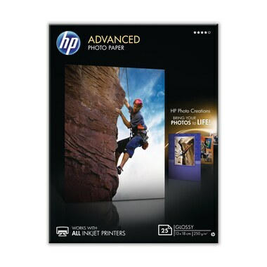 HP Advanced Glossy Photo 13x18cm Q8696A InkJet 250g, borderl. 25 fogli