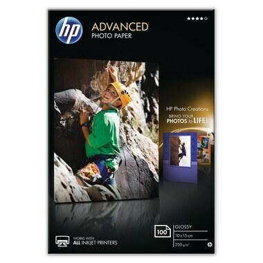 HP Advanced Glossy Photo 10x15cm Q8692A InkJet 250g, borderl.100 fogli