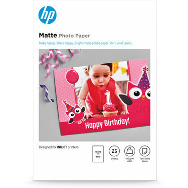HP HP Matte Photo Paper 10x15cm 7HF70A InkJet, 180g 25 feuilles
