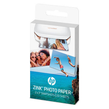 HP ZINK Photo Paper 5x7,6 cm HPIZ2X320 Sticky-Backed 20 feuilles