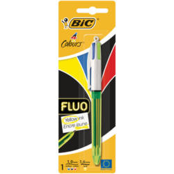 BIC Kugelschreiber Fluo 933949 4 Colours Blister