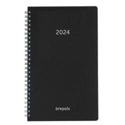 BREPOLS Agenda Breform Polypro 2024 26.3.0116 schwarz, 1T/S, 10.5x17cm