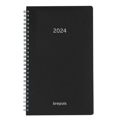 BREPOLS Agenda Breform Polypro 2024 26.3.0116 nero, 1J/P, 10.5x17cm