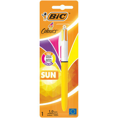 BIC Stylo à bille Clip 1mm 949898 4 Colours Sun