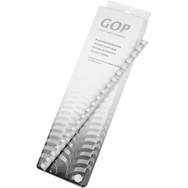 GOP Plastikbinderücken 020490 12mm weiss 25 Stück