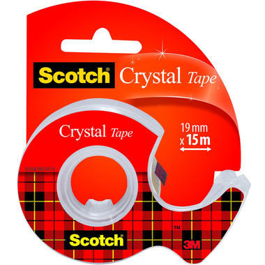 SCOTCH Crystal Tape 600 19mmx15m 6-1915D avec dérouleur