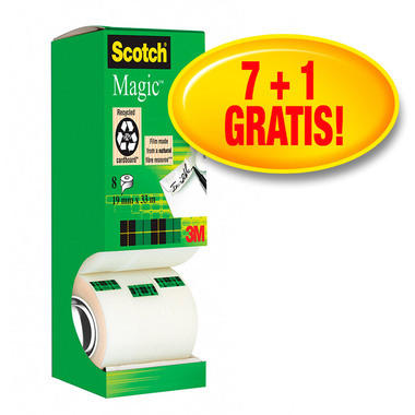 SCOTCH Magic Tape Box 810 19mmx33m 8-1933R8 invisibile 8 rotoli
