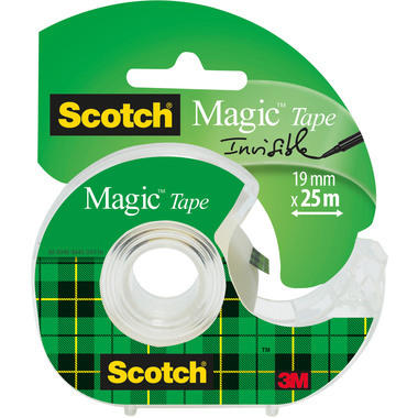 SCOTCH Magic Tape 19mmx25m 8-1925D transparent, sur dérouleur