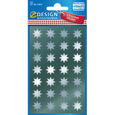 Z-DESIGN Sticker Sterne 52810 silber