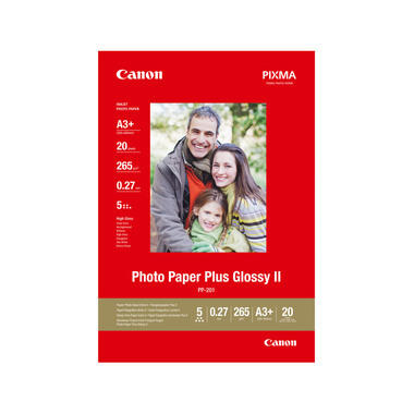 CANON Photo Paper Plus 265g A3+ PP201A3+ InkJet glossy II 20 fogli