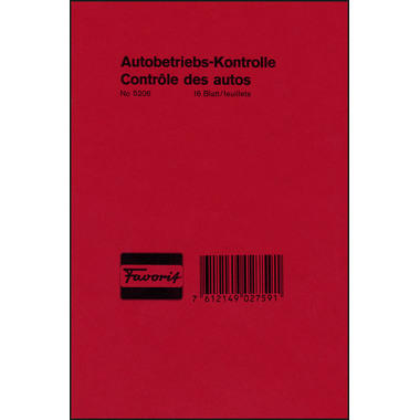FAVORIT Autobetriebskontrolle D/F 5206 12,0x18,0cm 16 Blatt
