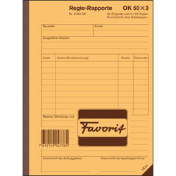 FAVORIT Rapport régie D A5 9183 OK blanc 50x3 feuilles