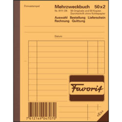 FAVORIT Libro multiuso tedesco A6 9111 OK carta autocopiante 50x2 fogli