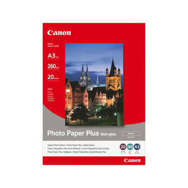 CANON Photo Paper Plus Semi-gloss A3 SG201A3 PIXMA, 260g 20 flles
