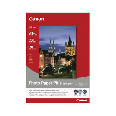 CANON Photo Paper Semi-gloss A3+ SG201A3+ PIXMA, 260G 20 flles