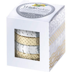 FOLIA Washi Tape Set 4 silver/gold 29402 15mmx5m, 4 pcs.