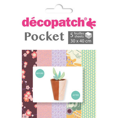 DECOPATCH Carta Pocket Nr. 25 DP025C 5 fogli di 30x40 cm