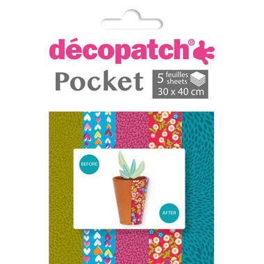 DECOPATCH Carta Pocket Nr. 6 DP006O 5 fogli di 30x40 cm