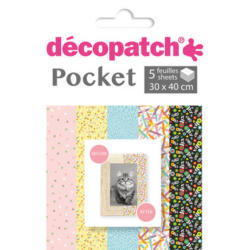 DECOPATCH Carta Pocket Nr. 22 DP022C 5 fogli di 30x40 cm