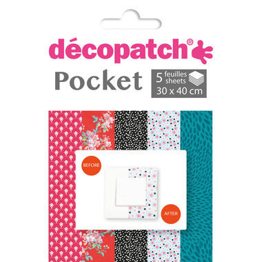 DECOPATCH Papier Pocket Nr. 2 DP002O 5 feuille à 30x40cm