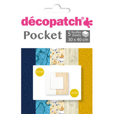 DECOPATCH Carta Pocket Nr. 15 DP015O 5 fogli di 30x40 cm