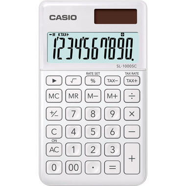 CASIO Calculatrice BIC SL1000SCW 10 chiffres blanc