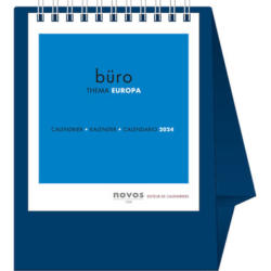 NOVOS Tischkalender Europa 2024 500046 dunkelblau, 1M/S, 11.5x13.5cm