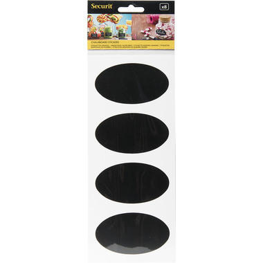 SECURIT Chalkboard Sticker OVAL CS-OVAL-8 noir 4.7x8x0.004cm