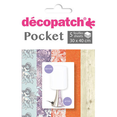 DECOPATCH Papier Pocket Nr. 14 DP014O 5 feuille à 30x40cm
